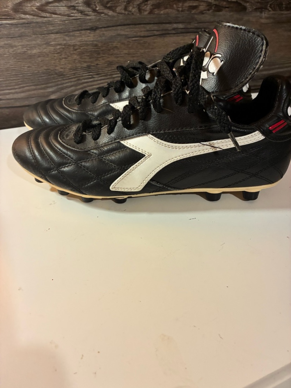 Diadora Black and White Men's Soccer Cleats